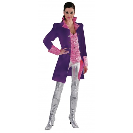 Fel paarse jas voor vrouwen