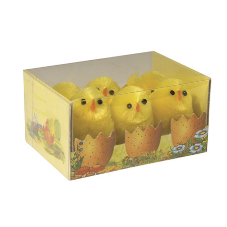 6x Easter chicks 3,5 cm