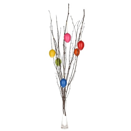 Small Easter branch bunch 75 cm with 12 egg hanging decorations