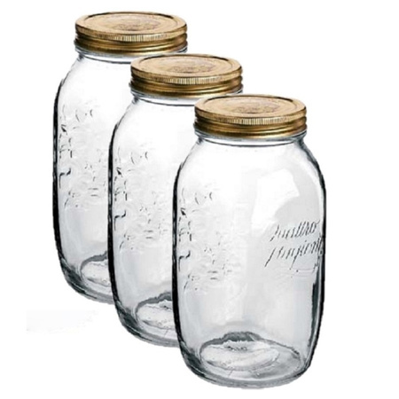 Pack of 6x pieces mason jars with swivel lid 1500 ml