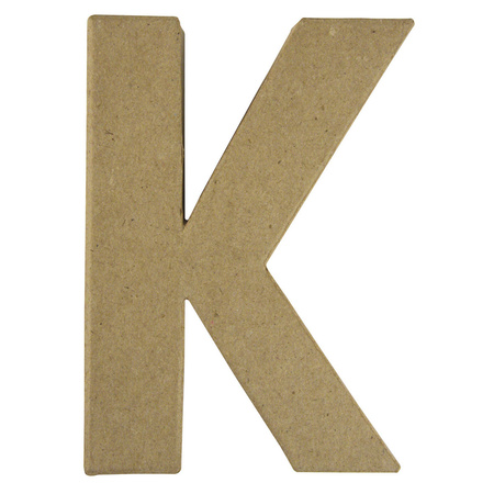 Letter K van papier mache onbeschilderd