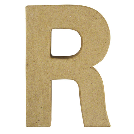 Letter R van papier mache onbeschilderd