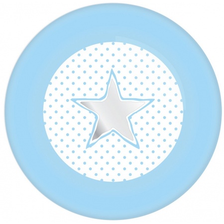 8x Paper plates star blue