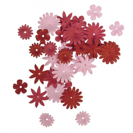 Paper craft flowers red/pink