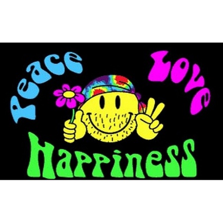 Hippie vlag peace love and happiness