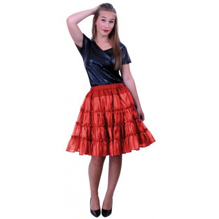Carnaval petticoat rood met 5 lagen