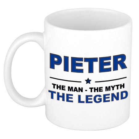 Pieter The man, The myth the legend collega kado mokken/bekers 300 ml