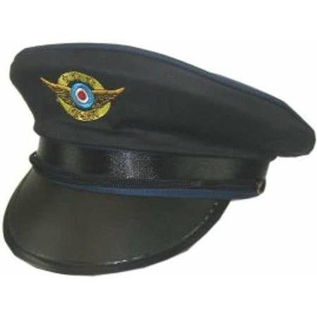 Piloten hoeden met blauwe rand