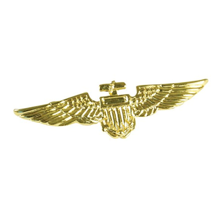 Golden aviator pins 7 cm