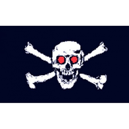 Piratenvlag met schedel en rode ogen