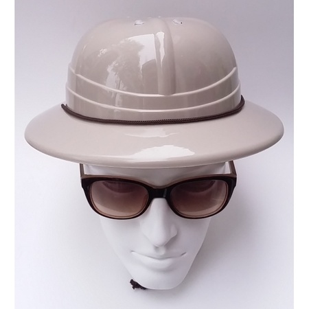 Plastic safari thema verkleed helm voor volwassenen