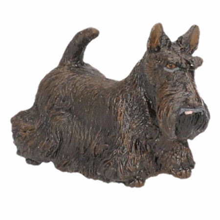 Plastic toy black Scottish terrier 6 cm