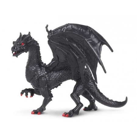 Plastic black dragon 15 cm
