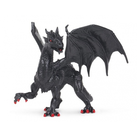 Plastic black dragon 15 cm