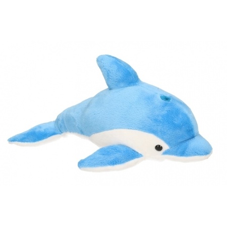 Blauwe knuffel dolfijn 33 cm