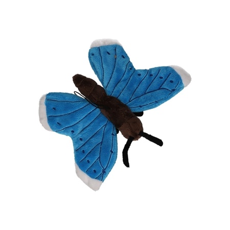 Blauwe vlinder knuffels 21 cm