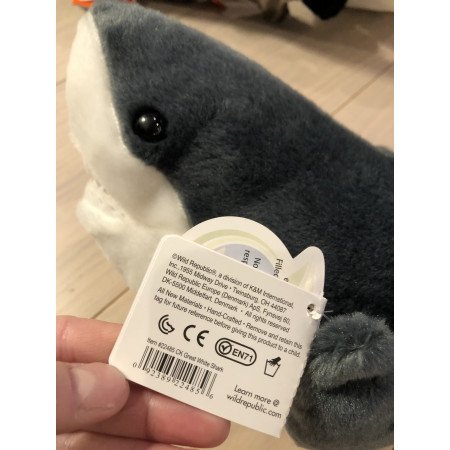 Pluche dieren knuffels witte haai van 30 cm