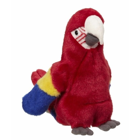 Knuffel vogel papegaai rood 26 cm