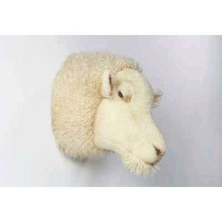 Plush sheep animal head wall decoration