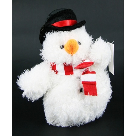 Kerstmok rode mok met sneeuwpop knuffeltje