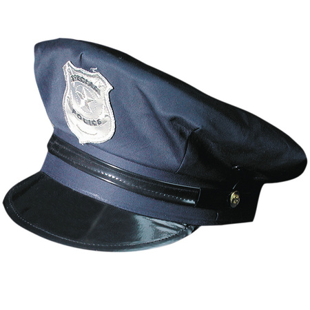 Carnaval police hat - with dark sunglasses - blue - for men/woman