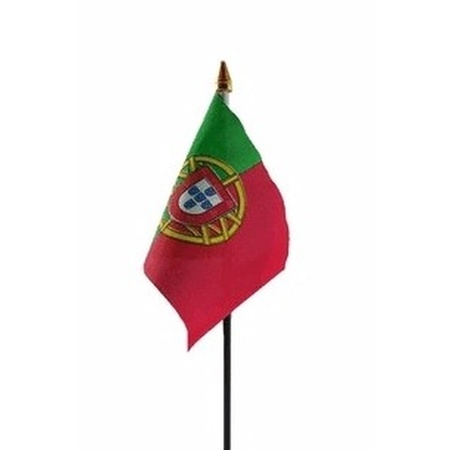 Portugal table flag 10 x 15 cm with base