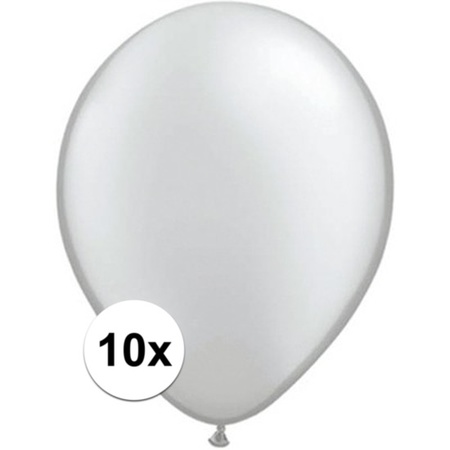 Ballonnen 10 stuks metallic zilver Qualatex