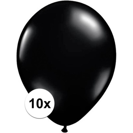 Ballonnen 10 stuks zwart Qualatex