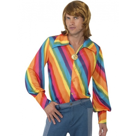 Verkleed overhemd regenboog