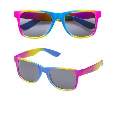 Regenboog retro thema fun verkleed bril/zonnebril