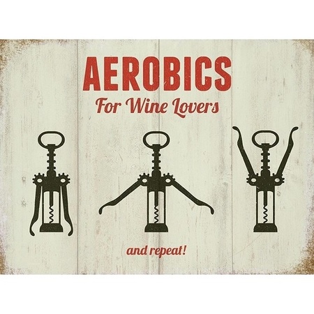 Metalen wijnliefhebber Aerobics For Wine Lovers 30 x 40
