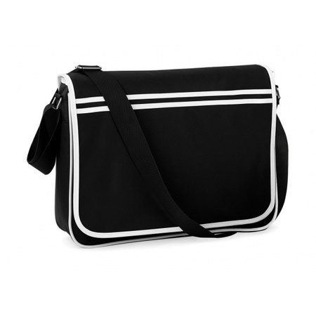 Retro shoulder bag black/white 40 cm for adults