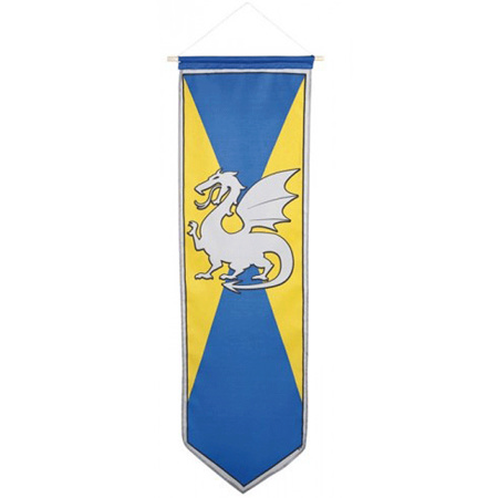 Knight banner blue and yellow with dragon