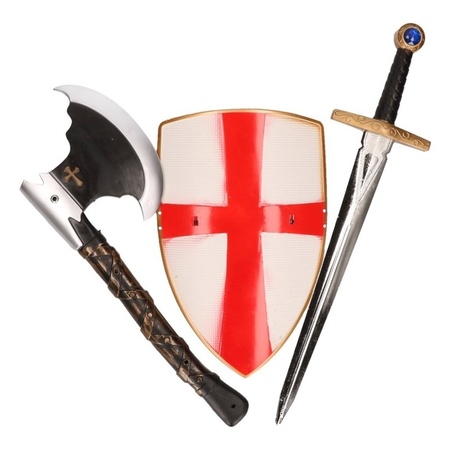 Knights weapon set white/red 3-pieces