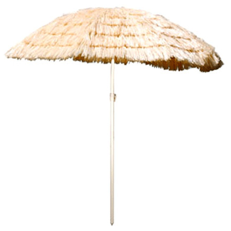 Straw beach umbrella beige