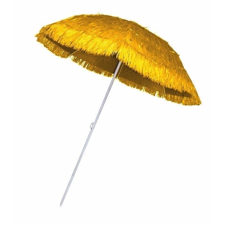 Straw beach umbrella yellow