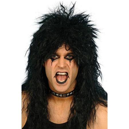 80s rockstar mens carnaval wig black