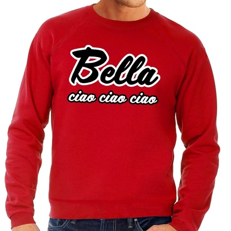 Red Bella Ciao sweater size with La Casa Papel mask for men