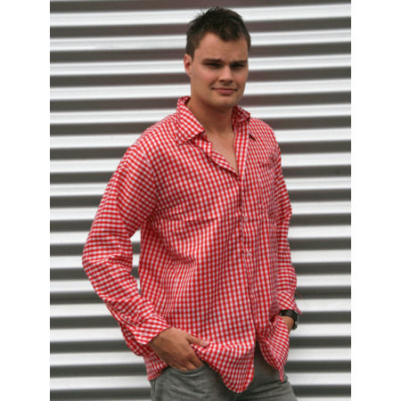 Red checkered shirt for men