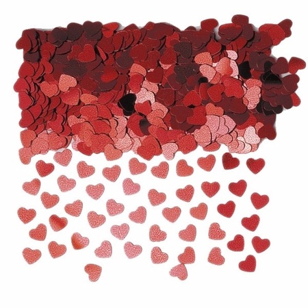 Rode glitter hartjes confetti 6 zakjes