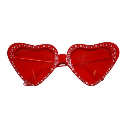 Hearts sunglasses red 14 x 5 cm