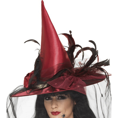 Witch hat in deep red deluxe