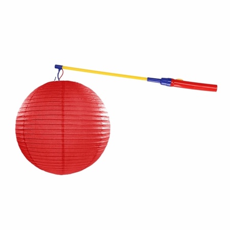 Red lantern 35 cm with lantern stick