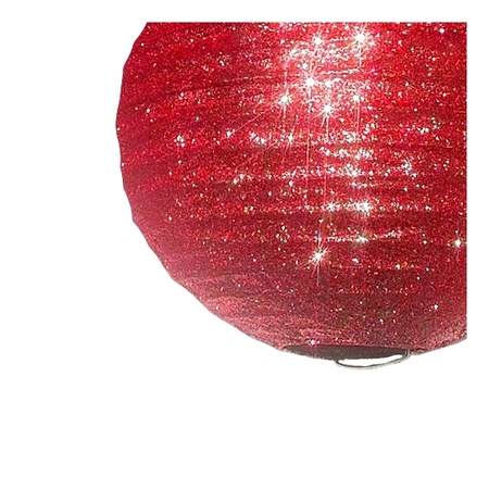 Sparkle paper lantarn red 25 cm