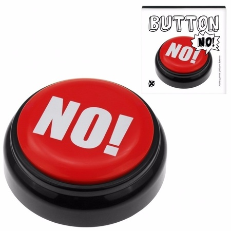 Red NO! button buzzer 9 cm