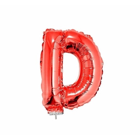 Red inflatable letter balloon D on a stick