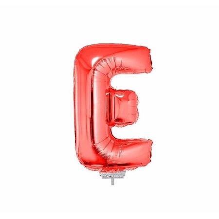 Red inflatable letter balloon E on a stick
