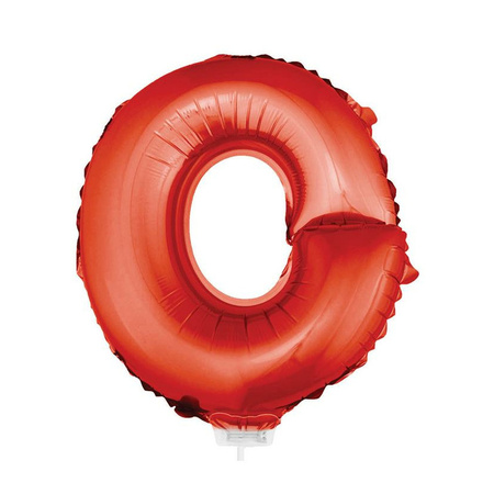 Rode letter ballonballon O op stokje 41 cm