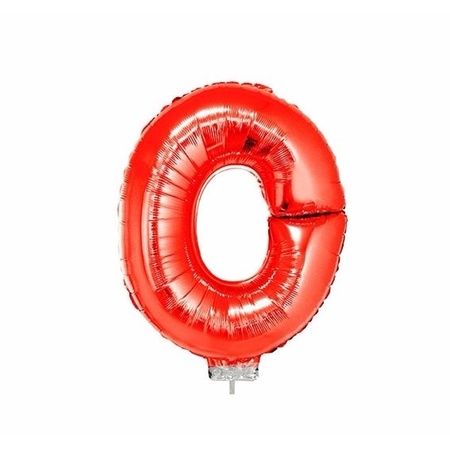 Red inflatable letter balloon O on a stick