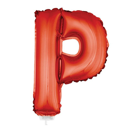 Rode letter ballonballon P op stokje 41 cm